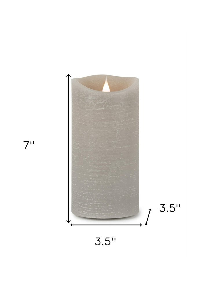 7" Gray Flameless Designer Candle HomeRoots