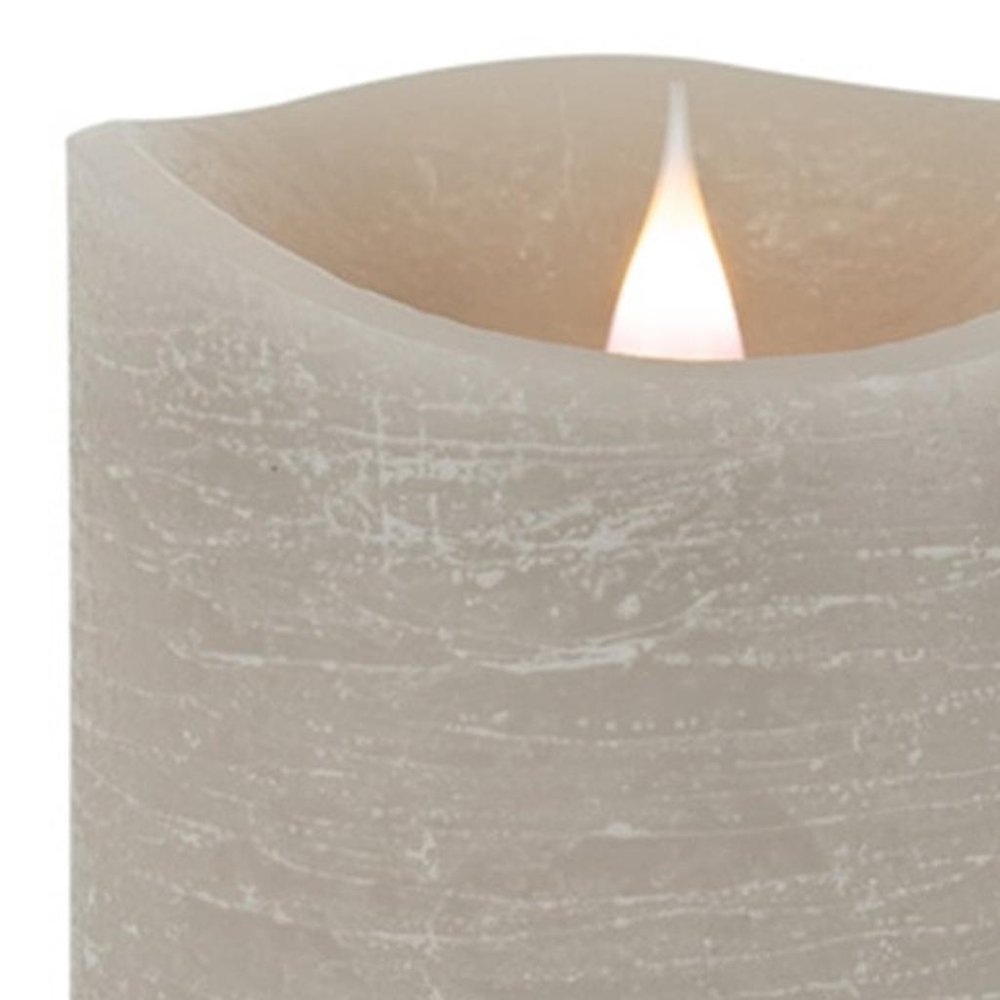 7" Gray Flameless Designer Candle HomeRoots