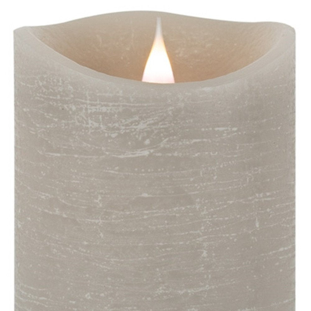 7" Gray Flameless Designer Candle HomeRoots