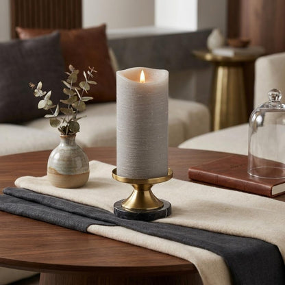 7" Gray Flameless Designer Candle HomeRoots