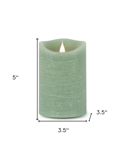 Set of Two Green Flameless Designer Candle