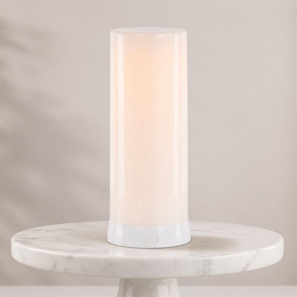 8" White Flameless Designer Candle