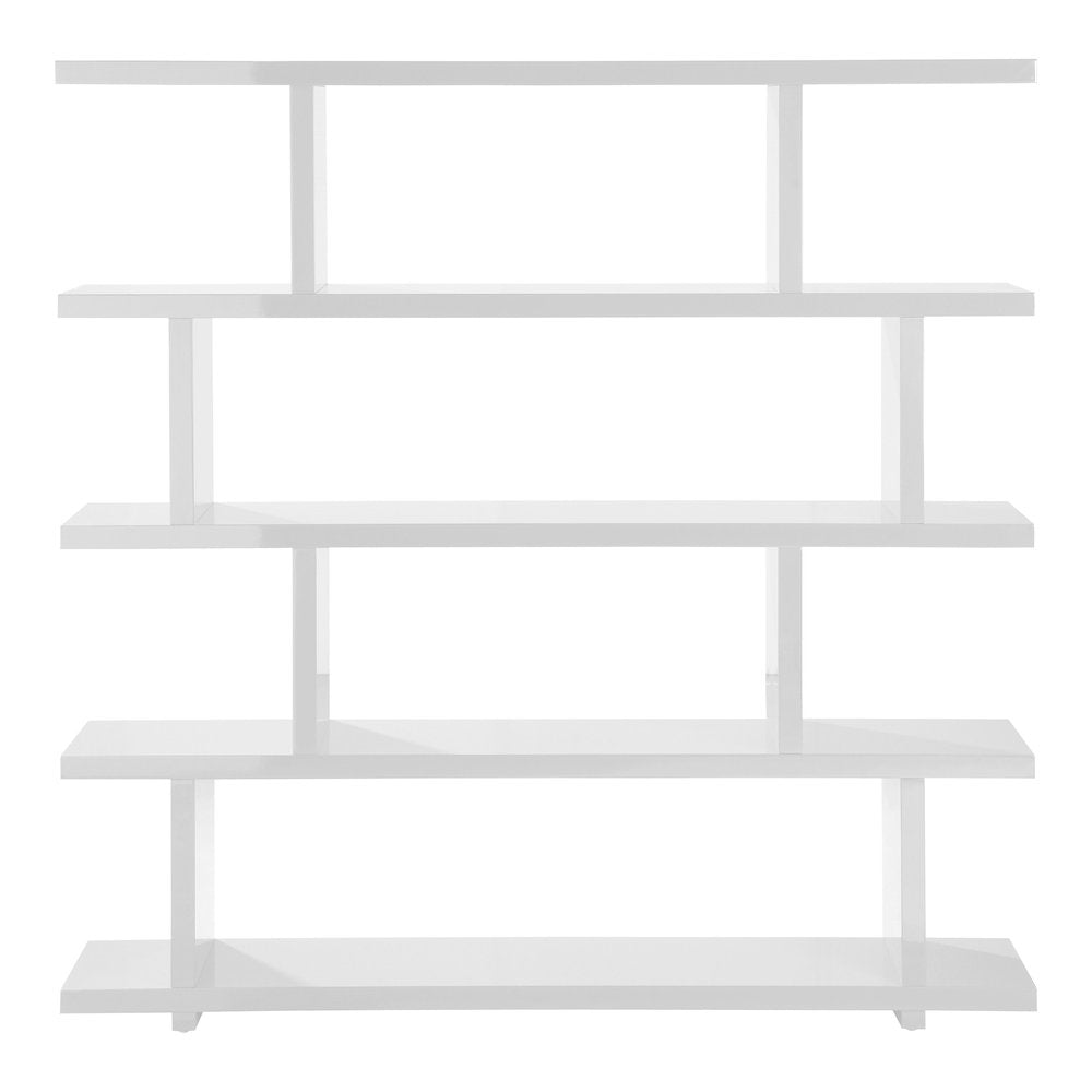 White Wood Five Tier Bookcase HomeRoots