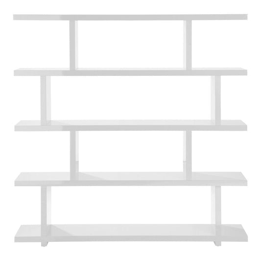White Wood Five Tier Bookcase HomeRoots