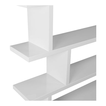 White Wood Five Tier Bookcase HomeRoots