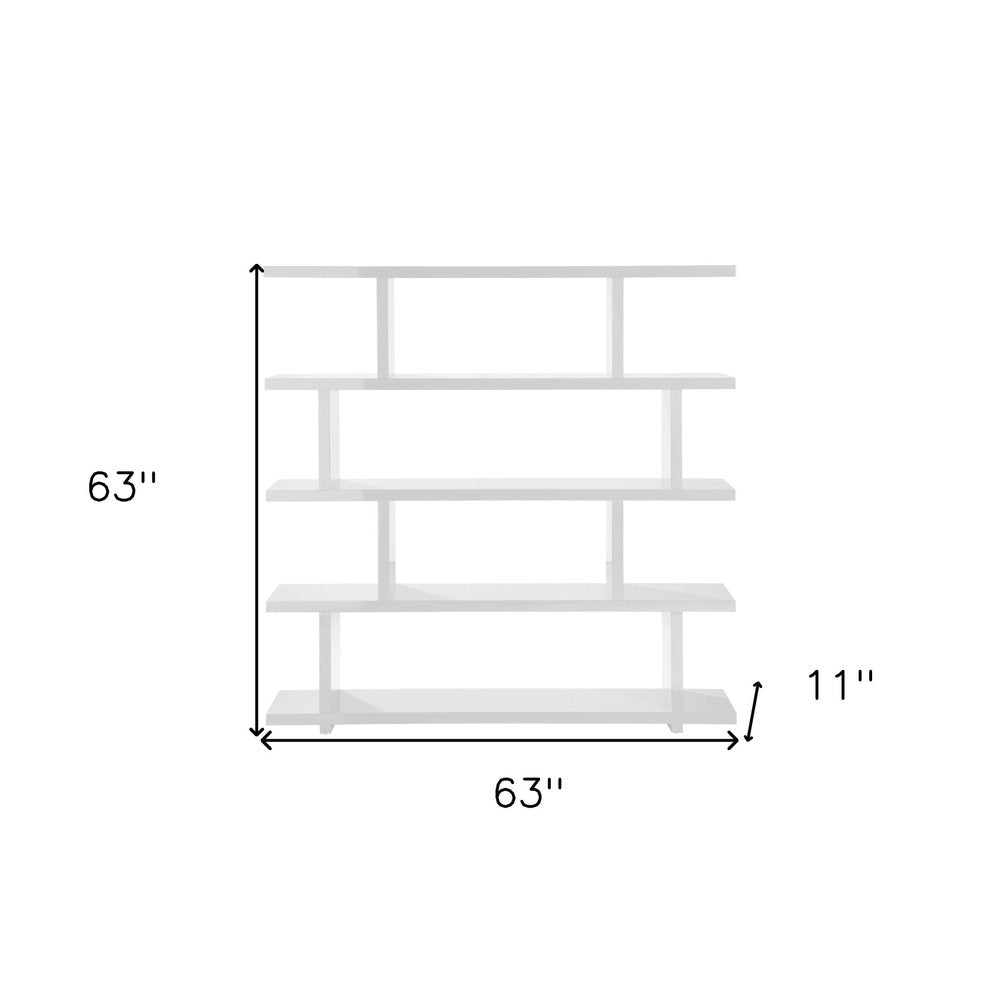 White Wood Five Tier Bookcase HomeRoots