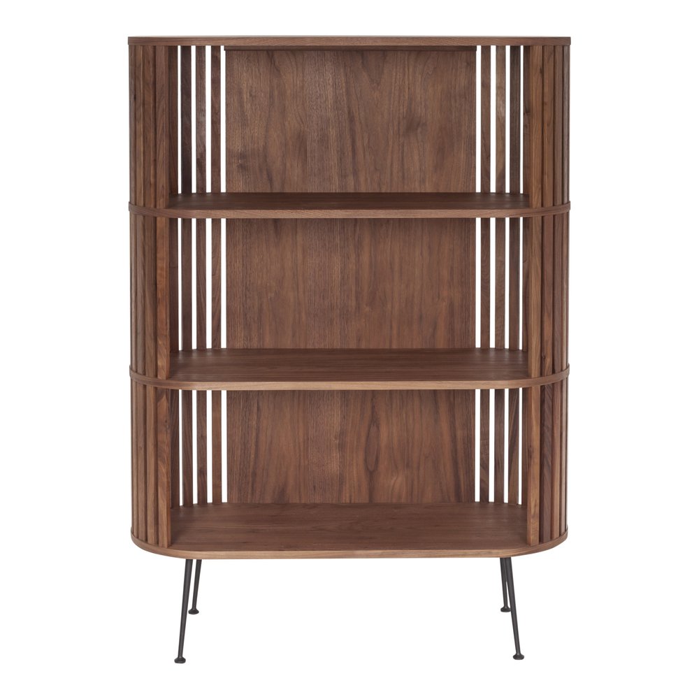 57" Natural and Brown Wood Three Tier Bookcase HomeRoots