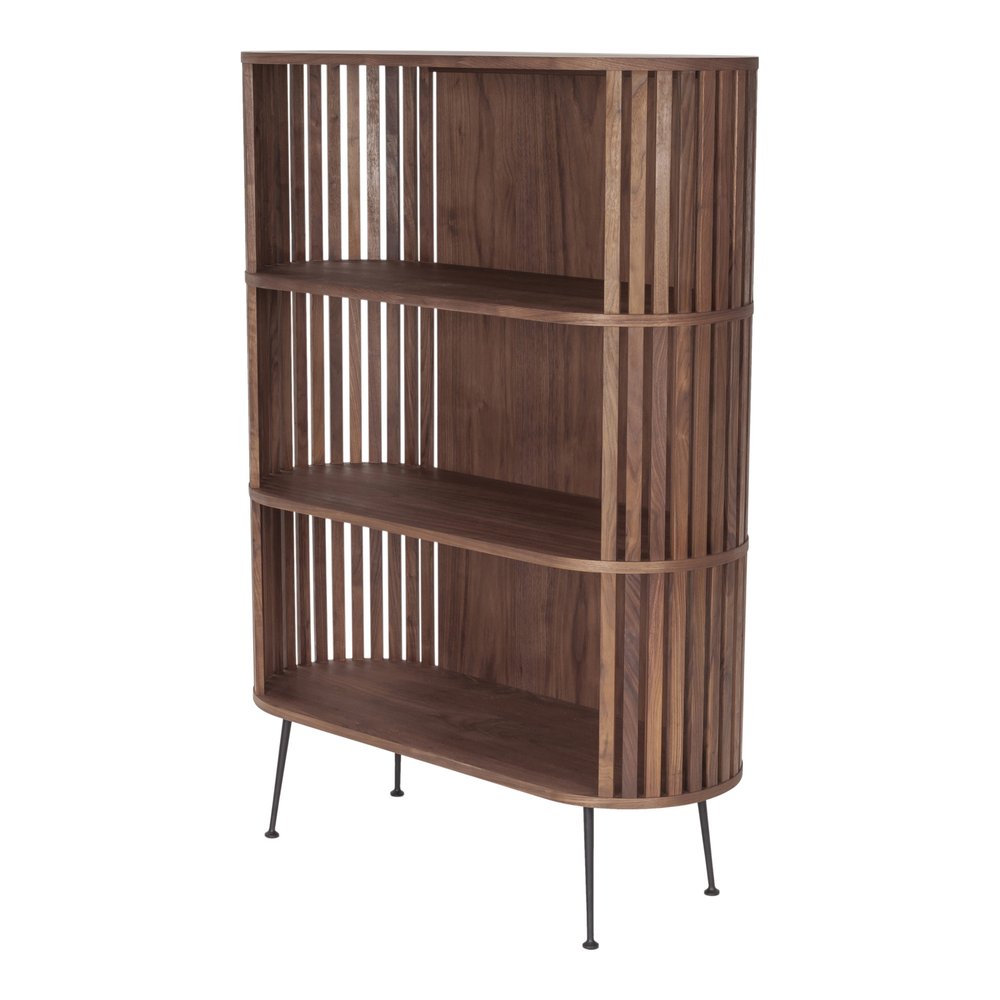57" Natural and Brown Wood Three Tier Bookcase HomeRoots