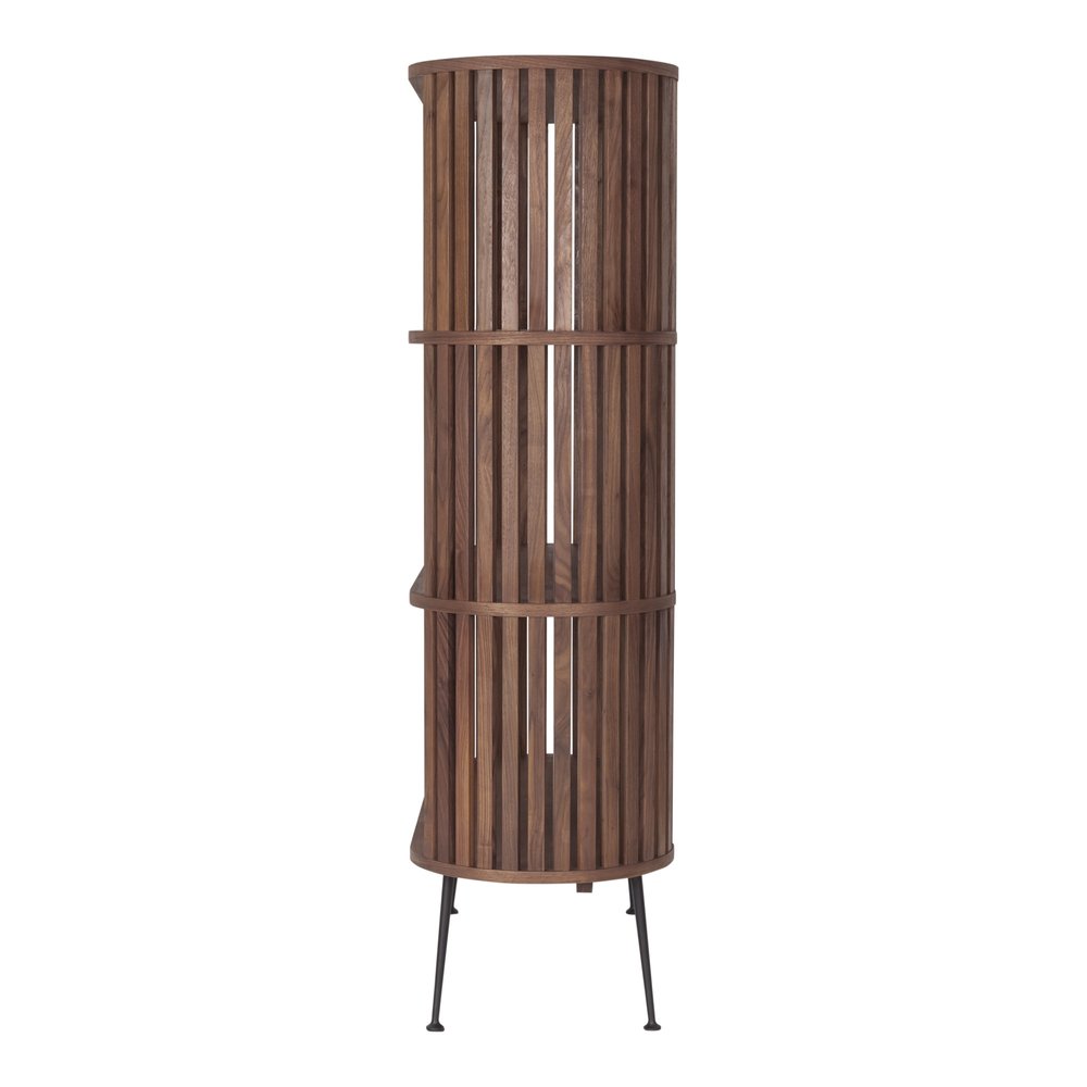 57" Natural and Brown Wood Three Tier Bookcase HomeRoots