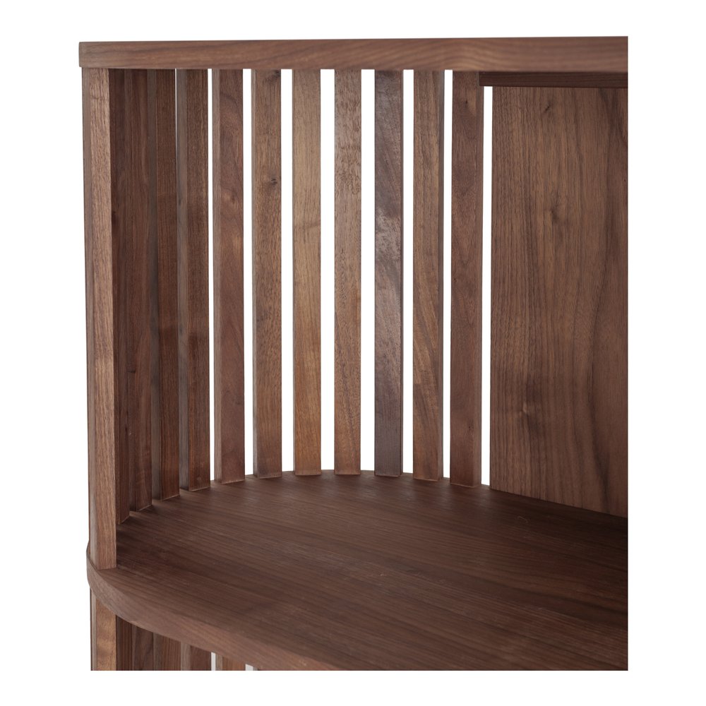 57" Natural and Brown Wood Three Tier Bookcase HomeRoots