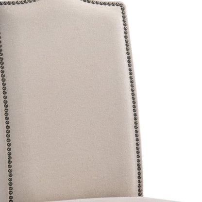 Cream and Brown Linen Dining Parsons Chair HomeRoots