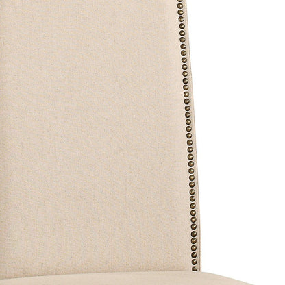 Cream And Chestnut Upholstered Linen Dining Parsons Chair HomeRoots