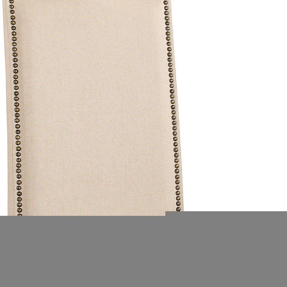 Cream And Chestnut Upholstered Linen Dining Parsons Chair HomeRoots