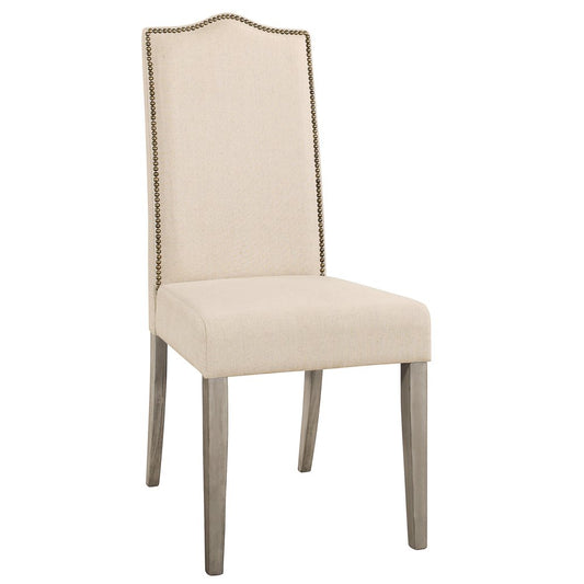 Cream and Gray Linen Dining Parsons Chair HomeRoots