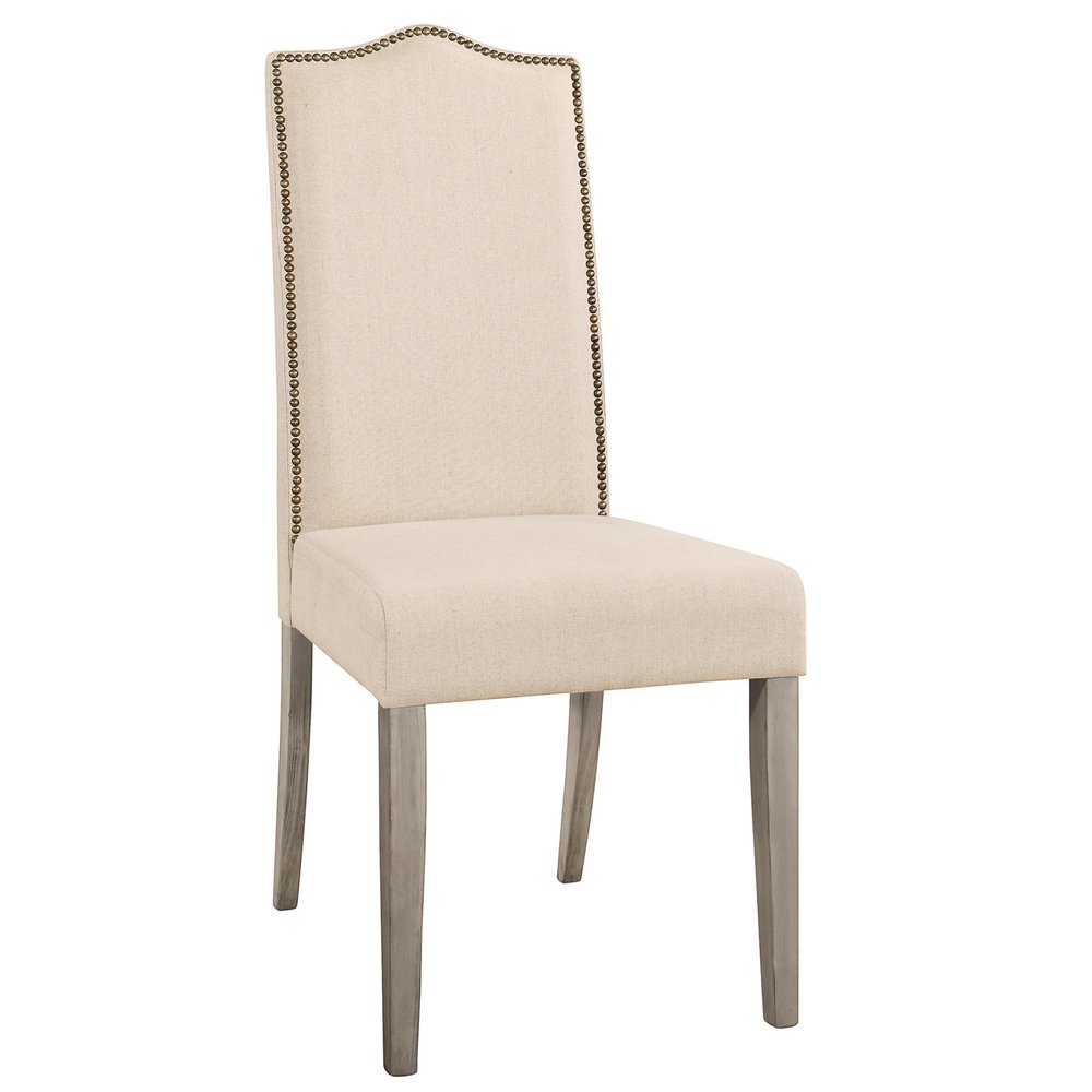 Cream and Gray Linen Dining Parsons Chair HomeRoots