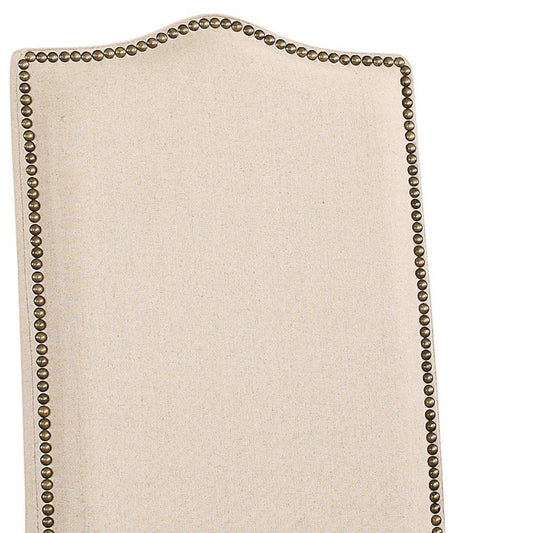 Cream and Gray Linen Dining Parsons Chair HomeRoots