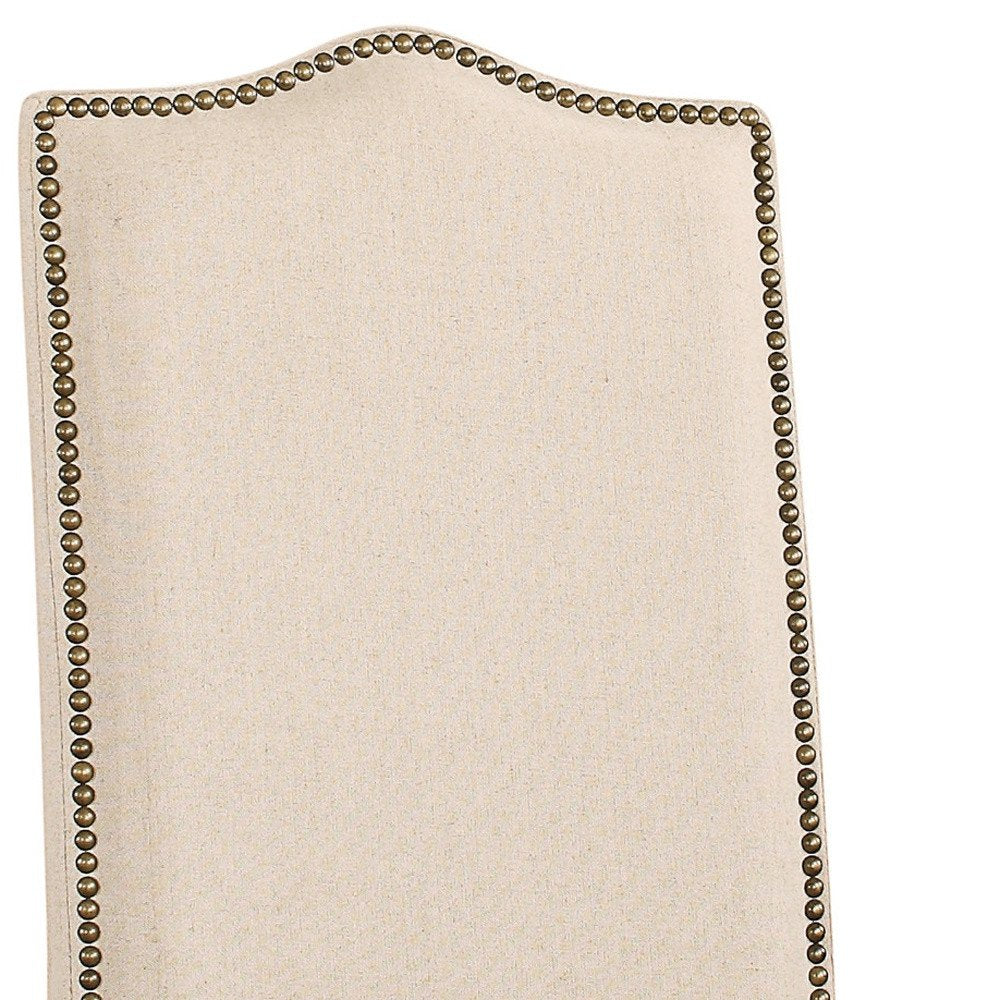 Cream and Gray Linen Dining Parsons Chair HomeRoots