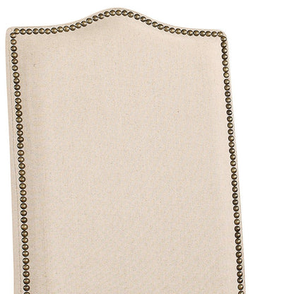 Cream and Gray Linen Dining Parsons Chair HomeRoots
