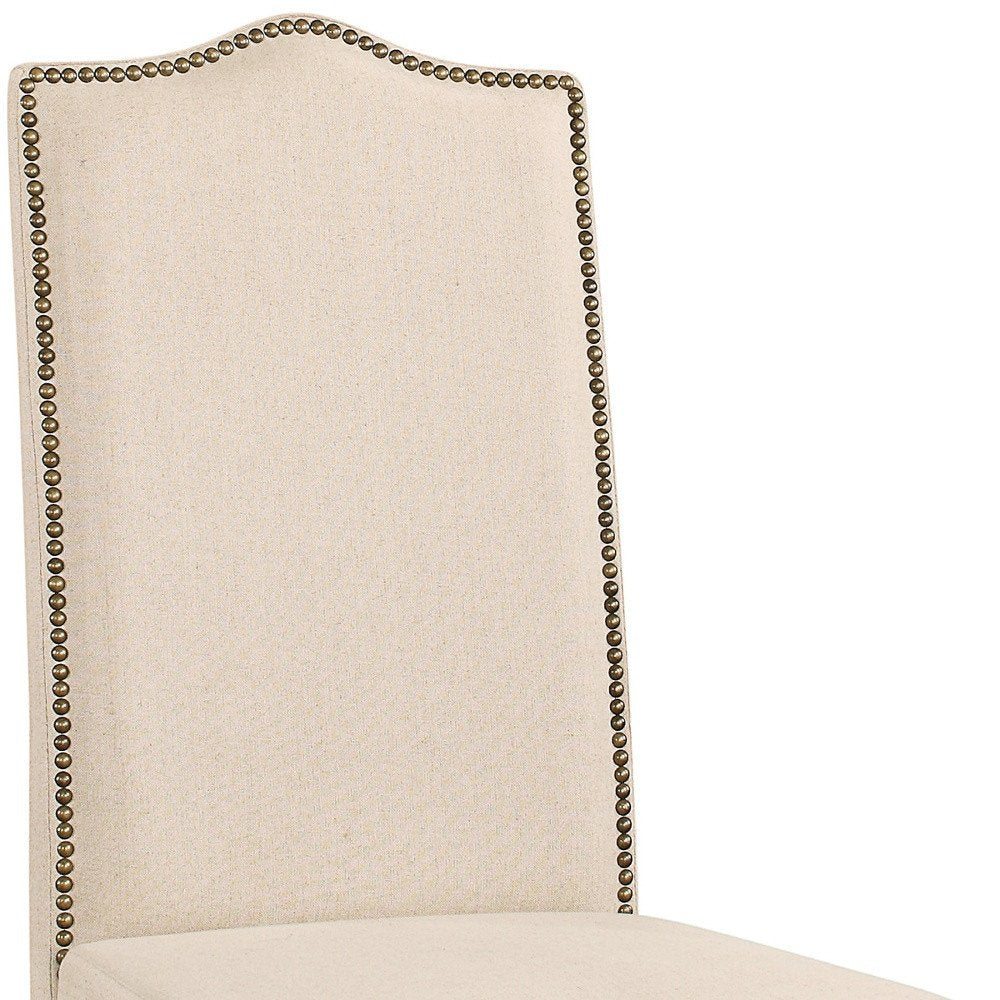 Cream and Gray Linen Dining Parsons Chair HomeRoots