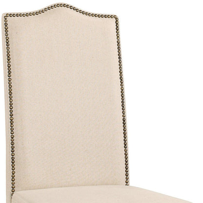 Cream and Gray Linen Dining Parsons Chair HomeRoots