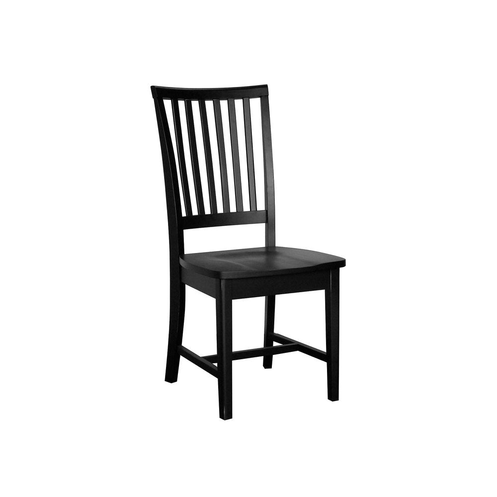 Black Wood Slat Back Dining Side Chair HomeRoots