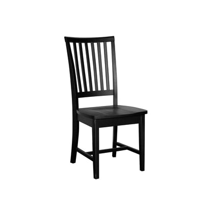 Black Wood Slat Back Dining Side Chair HomeRoots