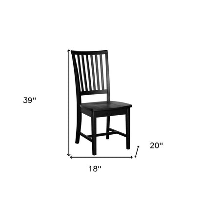 Black Wood Slat Back Dining Side Chair HomeRoots
