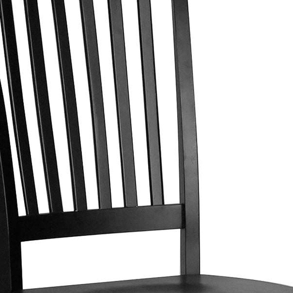 Black Wood Slat Back Dining Side Chair HomeRoots