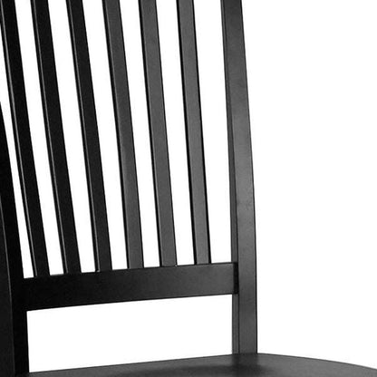Black Wood Slat Back Dining Side Chair HomeRoots