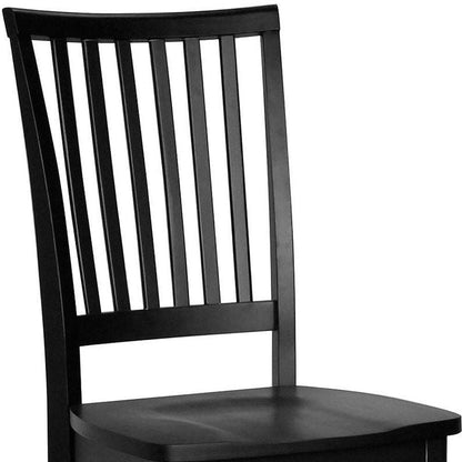 Black Wood Slat Back Dining Side Chair HomeRoots