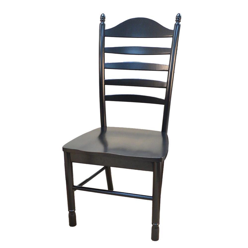 Black Solid Wood Ladder Back Dining Side Chair HomeRoots