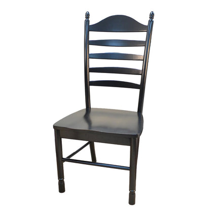 Black Solid Wood Ladder Back Dining Side Chair HomeRoots
