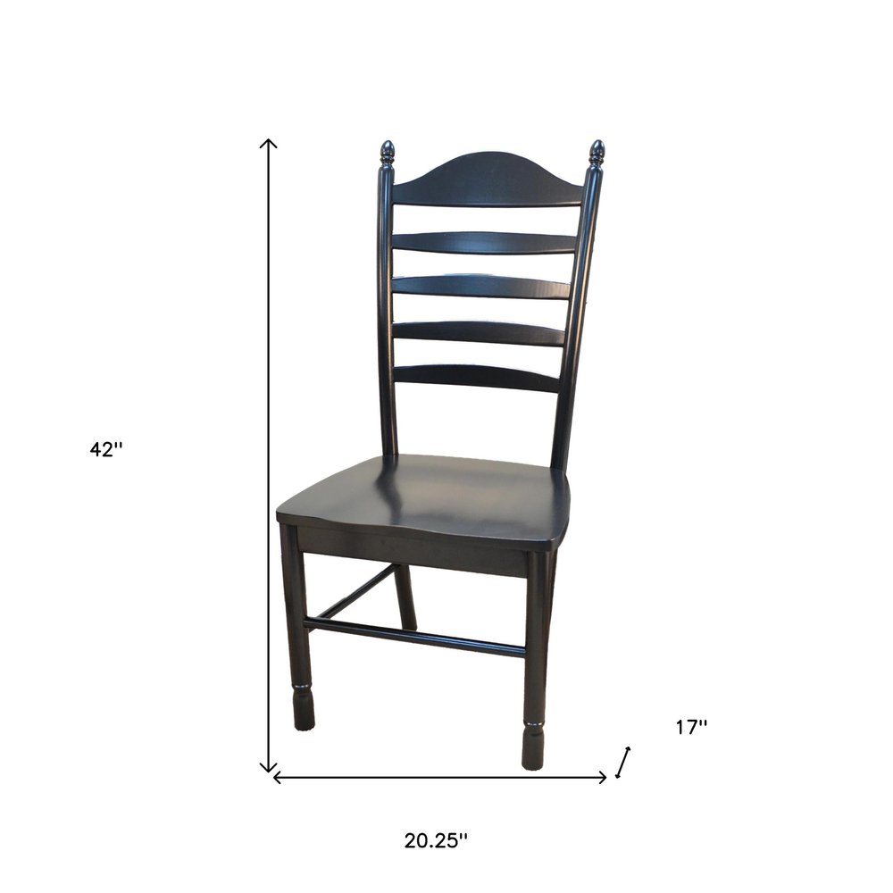 Black Solid Wood Ladder Back Dining Side Chair HomeRoots
