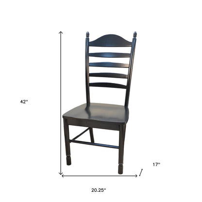 Black Solid Wood Ladder Back Dining Side Chair HomeRoots