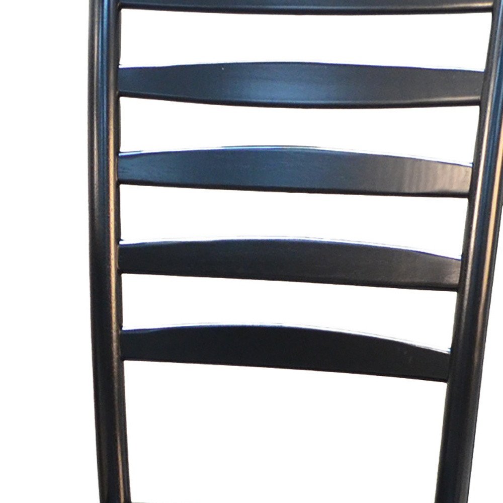 Black Solid Wood Ladder Back Dining Side Chair HomeRoots