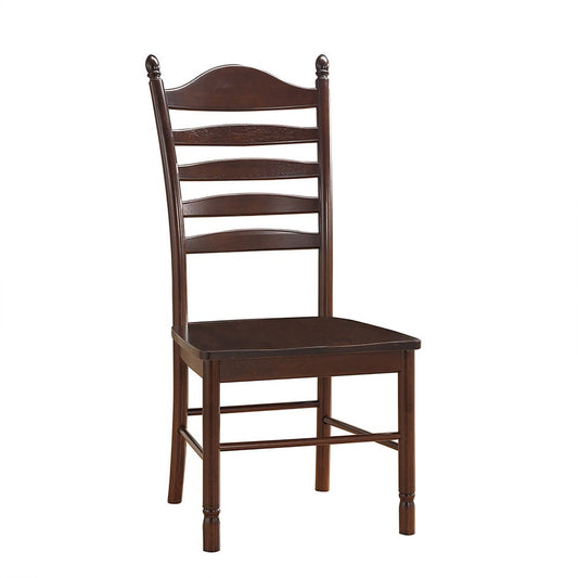 Espresso Wood Ladder Back Dining Side Chair HomeRoots