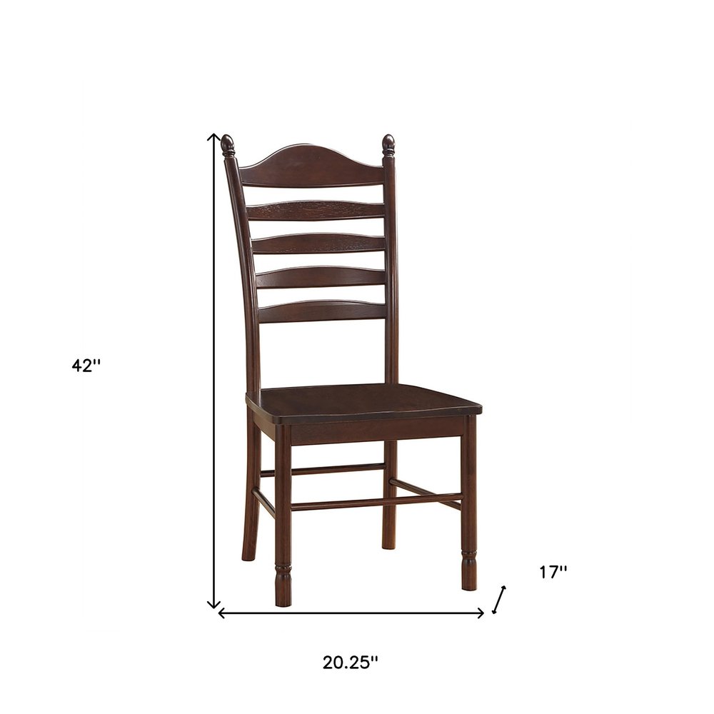 Espresso Wood Ladder Back Dining Side Chair HomeRoots
