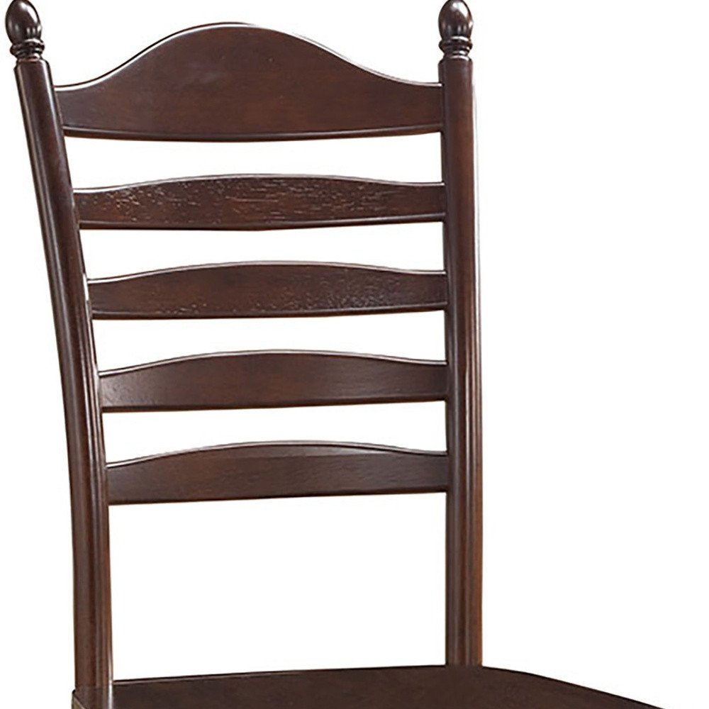Espresso Wood Ladder Back Dining Side Chair HomeRoots
