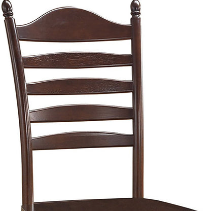 Espresso Wood Ladder Back Dining Side Chair HomeRoots