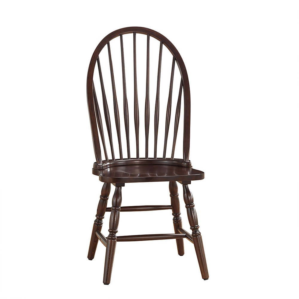 Espresso Wood Windsor Back Dining Side Chair HomeRoots