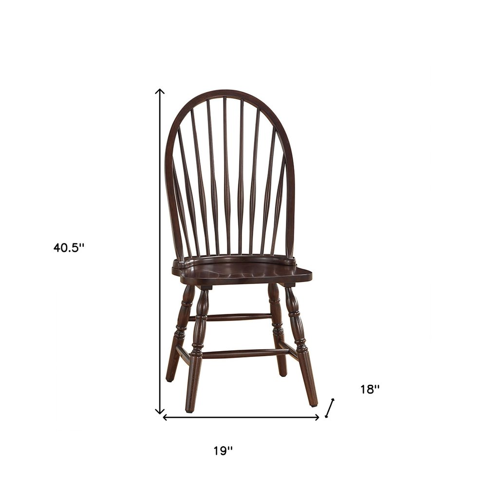 Espresso Wood Windsor Back Dining Side Chair HomeRoots
