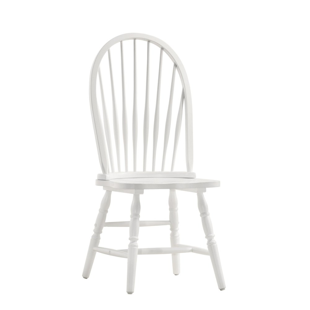 White Wood Windsor Back Dining Side Chair HomeRoots