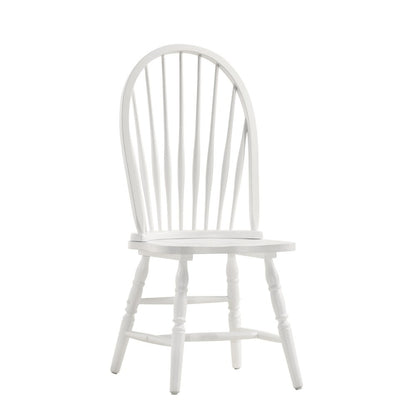 White Wood Windsor Back Dining Side Chair HomeRoots