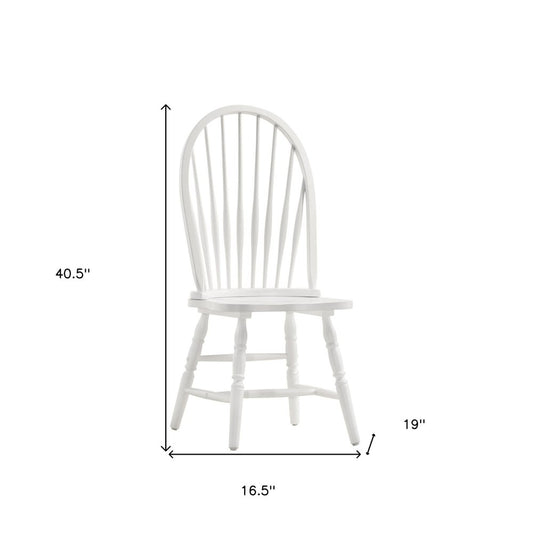 White Wood Windsor Back Dining Side Chair HomeRoots