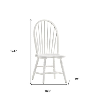 White Wood Windsor Back Dining Side Chair HomeRoots