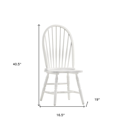 White Wood Windsor Back Dining Side Chair HomeRoots