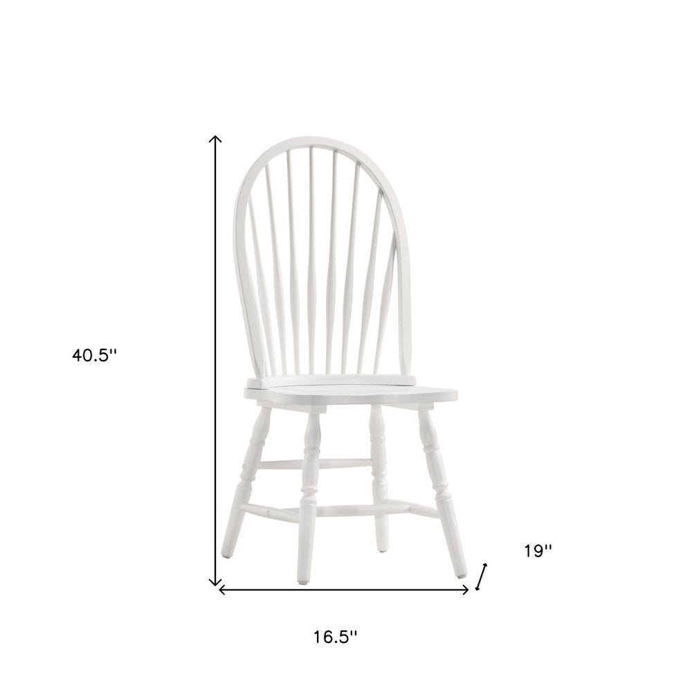 White Wood Windsor Back Dining Side Chair HomeRoots