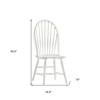 White Wood Windsor Back Dining Side Chair HomeRoots