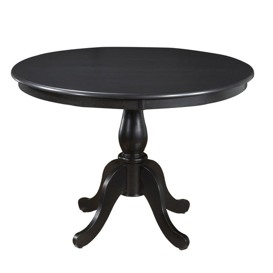 42" Black Wood Pedestal Base Round Top Dining Table HomeRoots