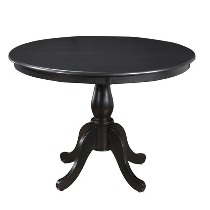 42" Black Wood Pedestal Base Round Top Dining Table HomeRoots